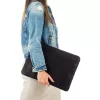 Burkely fekete zsebes bőr laptoptartó, 15,6"
