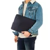 Burkely fekete zsebes bőr laptoptartó, 15,6"
