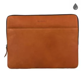 Burkely barna színű zsebes bőr laptoptartó, 15,6"