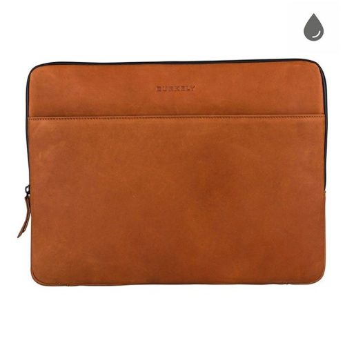 Burkely barna színű zsebes bőr laptoptartó, 15,6"