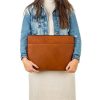 Burkely barna színű zsebes bőr laptoptartó, 15,6"