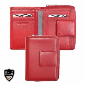   Riccardo Ferducci piros női bőr pénztárca, RFID védelemmel 12,3 x 9,5 cm
