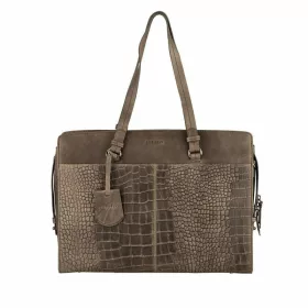   Burkely Croco Cody sötétzöld színű, női, bőr laptoptáska, válltáska 15"