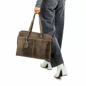   Burkely Croco Cody sötétzöld színű, női, bőr laptoptáska, válltáska 15"