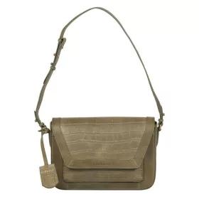   Burkely Croco Cassy, khaki női bőr válltáska, kézitáska