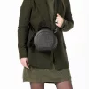 Burkely Croco Cassy fekete női bőr válltáska, kézitáska