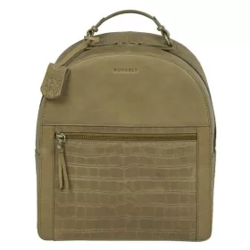 Burkely Croco Cassy, khaki női bőr hátizsák