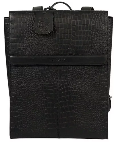 Burkely Casual Carly fekete bőr hátizsák, laptop tartóval 14"