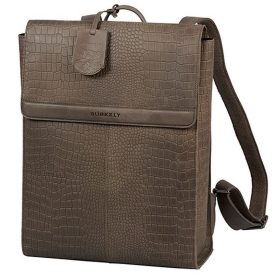   Burkely Casual Carly khaki színű bőr hátizsák, laptop tartóval 14"