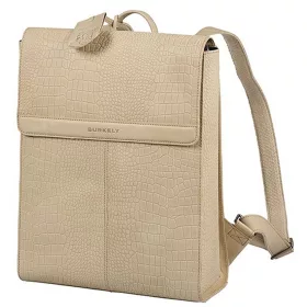   Burkely Casual Carly bézs színű bőr hátizsák, laptop tartóval 14"