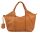 Burkely konyakbarna női bőr válltáska, tote bag, shopper 34 x 24 cm