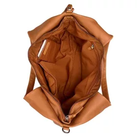   Burkely konyakbarna női bőr válltáska, tote bag, shopper 34 x 24 cm