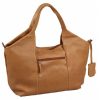 Burkely konyakbarna női bőr válltáska, tote bag, shopper 34 x 24 cm