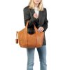 Burkely konyakbarna női bőr válltáska, tote bag, shopper 34 x 24 cm