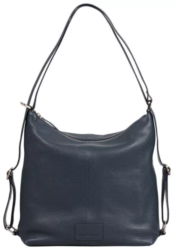Burkely Soft Skylar sötétkék női bőr válltáska, hátizsák 31 × 31 cm