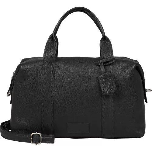 Burkely Soft Skylar fekete női bőr kézitáska, válltáska 34 x 19 cm