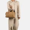 Burkely Soft Skylar drapp bőr női kézitáska, válltáska 34 x 19 cm