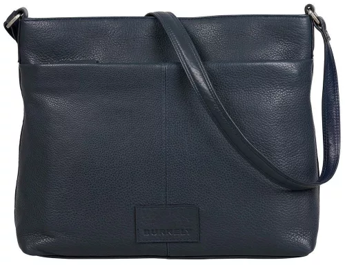 Burkely Soft Skylar sötétkék színű női bőr oldaltáska, crossbody 31 x 26 x 10,5 cm