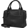 Burkely Soft Skylar fekete női bőr kézitáska, vállpánttal 24 x 21 x 10 cm