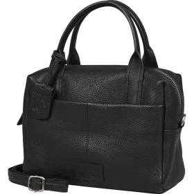   Burkely Soft Skylar fekete női bőr kézitáska, vállpánttal 24 x 21 x 10 cm