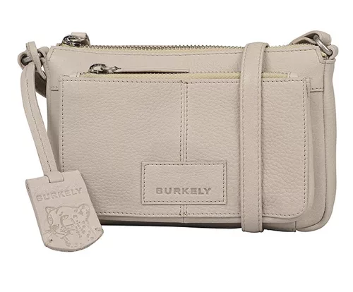 Burkely Soft Skylar Minibag bézs-szürke női bőr kézitáska, vállpánttal 20 × 6 × 13 cm