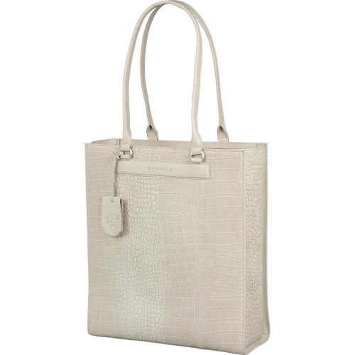Burkely Casual Cayla törtfehér női bőr laptoptartós válltáska, shopper 14"