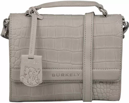 Burkely Casual Cayla világosszürke kisméretű női bőr kézitáska, vállpánttal 20 x 15 cm