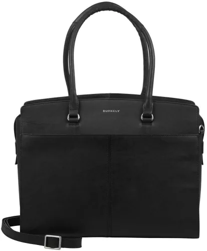 Burkely Cool Colbie fekete női bőr laptoptartós válltáska 15,6" 40 x 33 cm