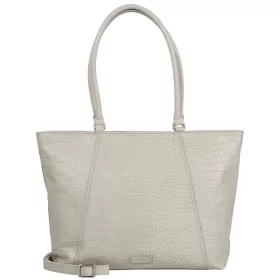   Burkely Cool Colbie Wide Tote világosszürke női bőr laptoptartós válltáska 15.6''  32 x 37 x 3 cm