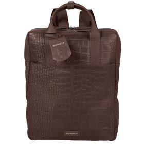   Burkely Cool Colbie sötétbarna kroko bőr hátizsák, laptop tartóval 14"
