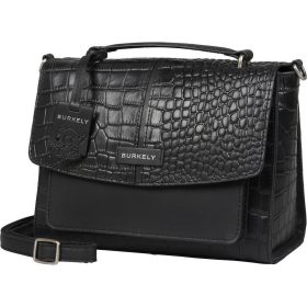   Burkely Cool Colbie fekete kroko bőr kézitáska, vállpánttal 25 x 19 cm