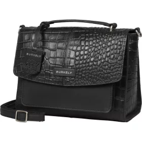   Burkely Cool Colbie fekete kroko bőr kézitáska, vállpánttal 25 x 19 cm