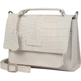   Burkely Cool Colbie törtfehér kroko bőr kézitáska, vállpánttal 20 x 15 cm