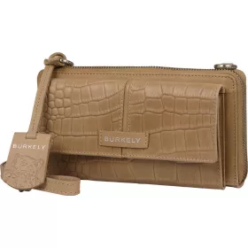   Burkely Cool Colbie drapp kroko női bőr mobiltartó pénztárca, vállpánttal  20 x 11 cm