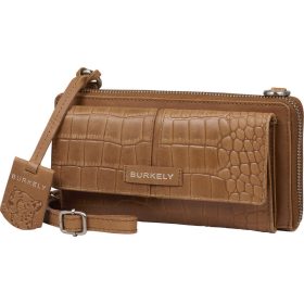   Burkely Cool Colbie konyakbarna kroko női bőr mobiltartó pénztárca, vállpánttal  20 x 11 cm