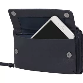  Burkely Lush Lucy sötétkék mobiltartós, vállraakasztható bőr pénztárca 20 x 11,5 cm