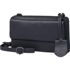   Burkely Lush Lucy sötétkék mobiltartós, vállraakasztható bőr pénztárca 20 x 11,5 cm
