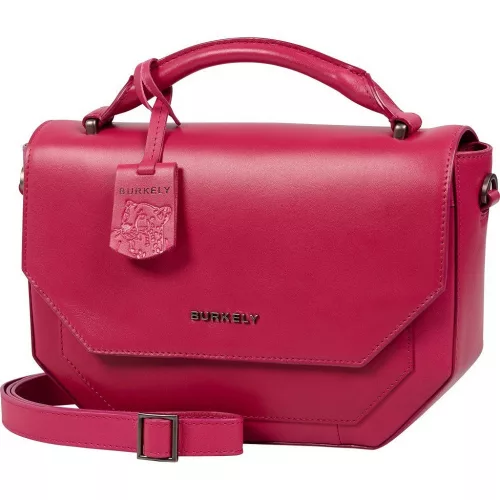 Burkely Nocturnal magenta női bőr válltáska, kézitáska