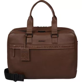   Burkely Minimal Mason konyakbarna dupla rekeszes bőr laptoptáska, aktatáska 15.6"  40 x 30 cm