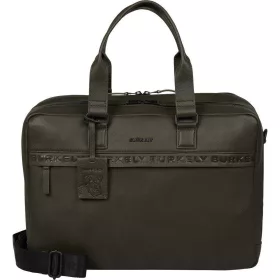   Burkely Minimal Mason sötétzöld dupla rekeszes bőr laptoptáska, aktatáska 15.6"  40 x 30 cm