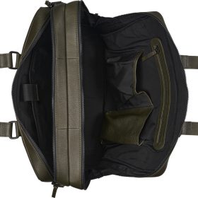   Burkely Minimal Mason sötétzöld dupla rekeszes bőr laptoptáska, aktatáska 15.6"  40 x 30 cm