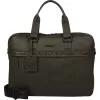 Burkely Minimal Mason sötétzöld bőr laptoptáska 15.6"  40 x 28 cm