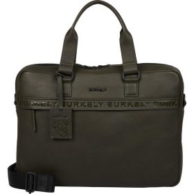   Burkely Minimal Mason sötétzöld bőr laptoptáska 15.6"  40 x 28 cm