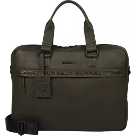  Burkely Minimal Mason sötétzöld bőr laptoptáska 15.6"  40 x 28 cm