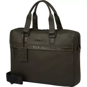   Burkely Minimal Mason sötétzöld bőr laptoptáska 15.6"  40 x 28 cm