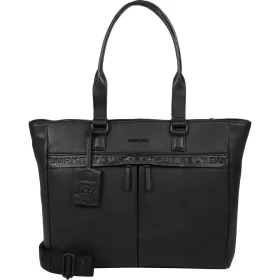   Burkely Minimal Maison női fekete bőr laptoptartós válltáska 15,6" 37 x 30 cm