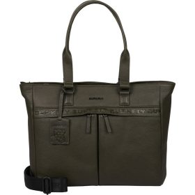   Burkely Minimal Maison sötétzöld női bőr laptoptartós válltáska 15,6" 37 x 30 cm