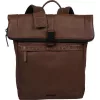 Burkely Minimal Manson Rolltop konyakbarna bőr hátizsák, laptoptartóval 14"  37 x 29 cm