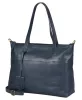Burkely Natural Norah Workbag kék színű női bőr válltáska, kézitáska, laptop tartóval 14"