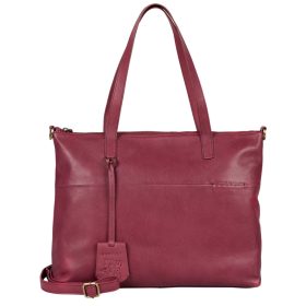   Burkely Natural Norah Workbag mályva színű női bőr válltáska, kézitáska, laptop tartóval 14"